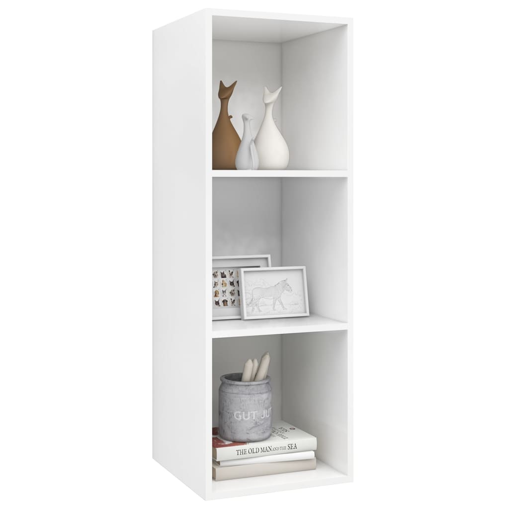 vidaXL Dulap TV montat pe perete, alb, 37x37x107 cm, PAL