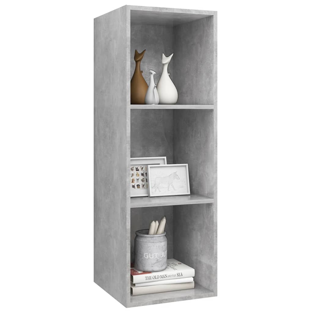 vidaXL Dulap TV montat pe perete, gri beton, 37x37x107 cm, PAL