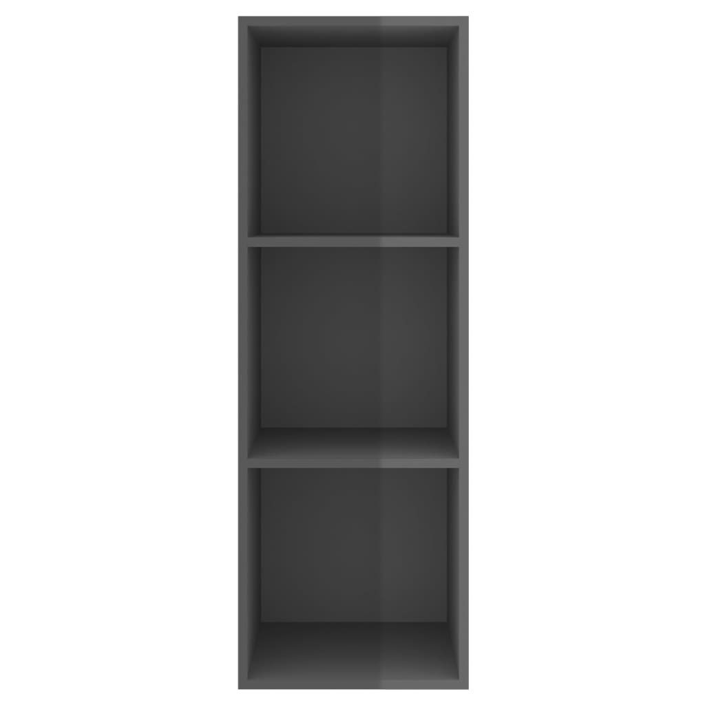 vidaXL Dulap TV montat pe perete, gri extralucios, 37x37x107 cm, PAL
