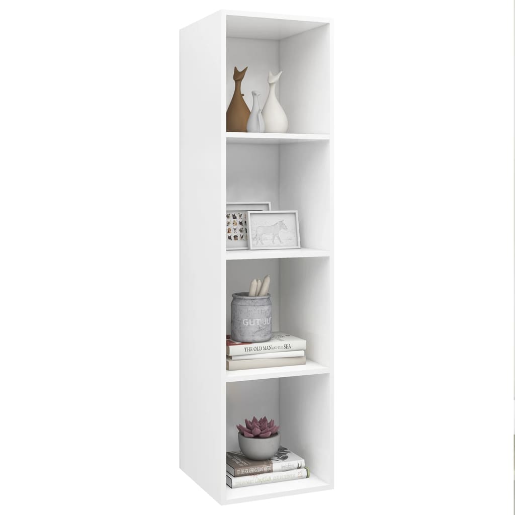 vidaXL Dulap TV montat pe perete, alb, 37x37x142,5 cm, PAL