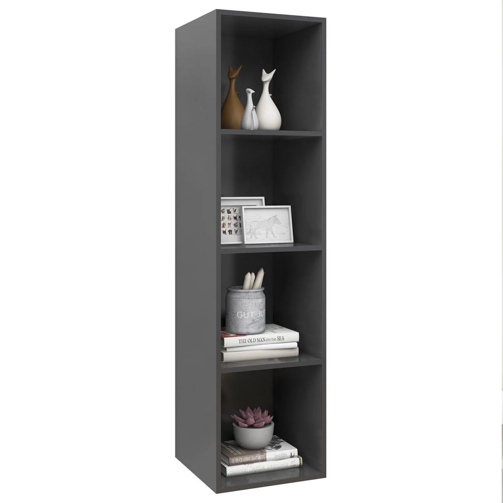 vidaXL Dulap TV montat pe perete, gri, 37x37x142,5 cm, PAL