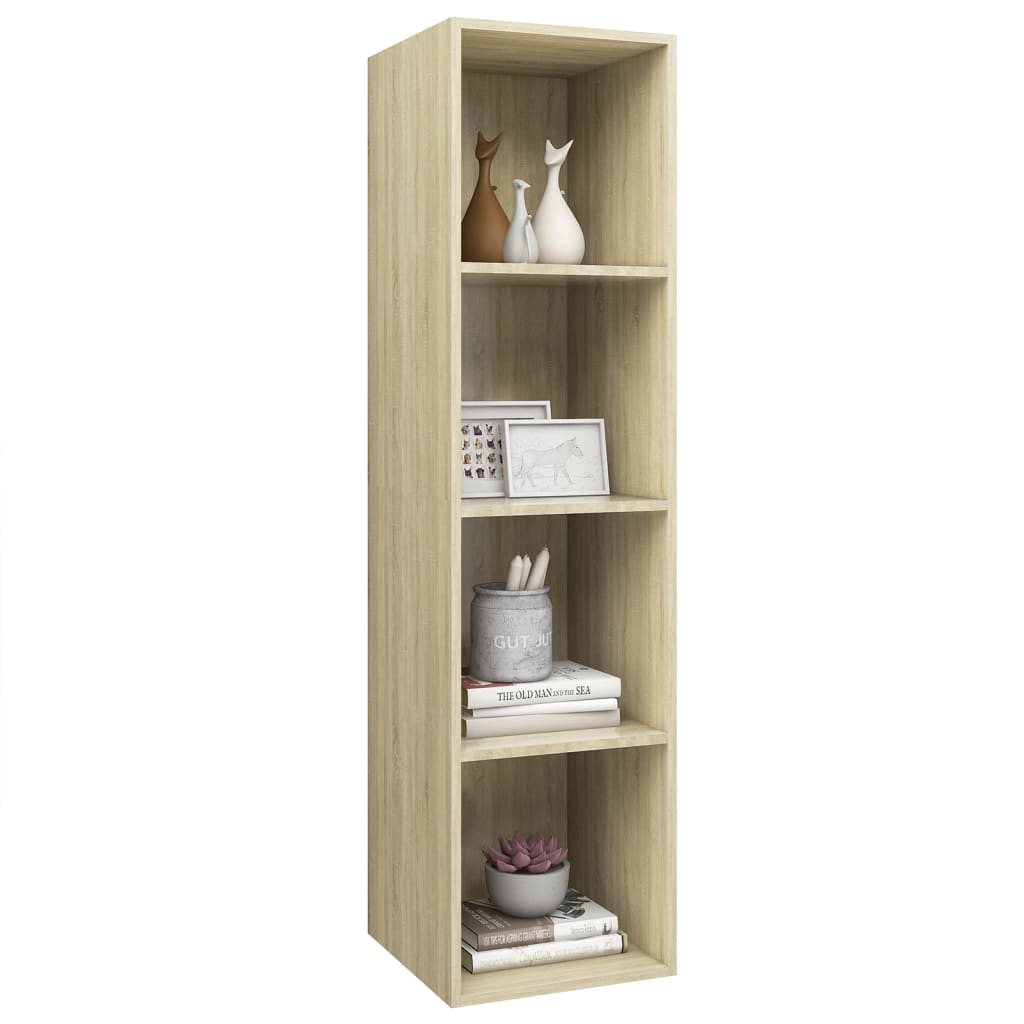 vidaXL Dulap TV montat pe perete, stejar Sonoma, 37x37x142,5 cm, PAL