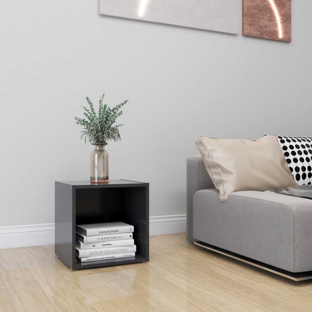 vidaXL Comodă TV, gri, 37x35x37 cm, PAL