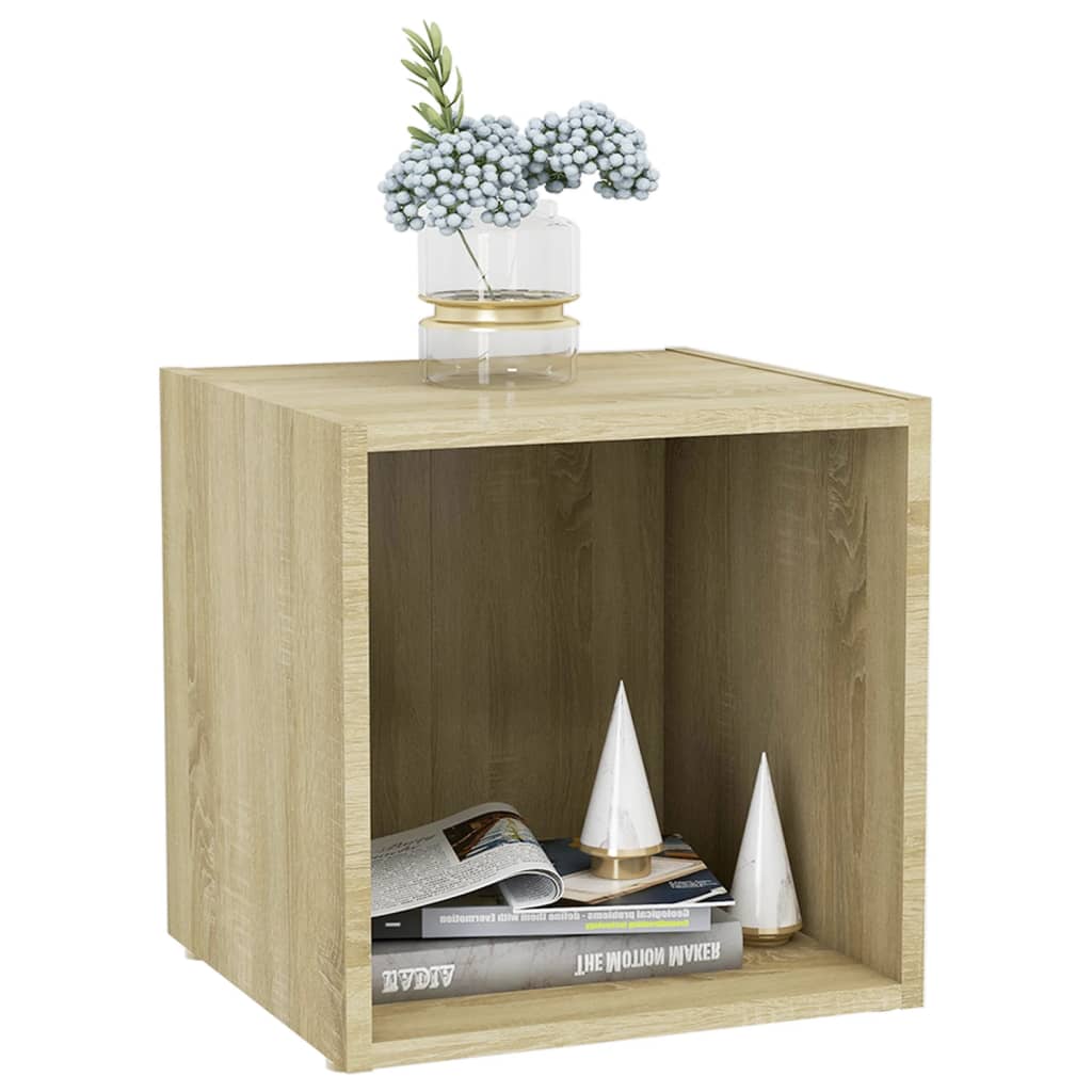 vidaXL Comodă TV, stejar sonoma, 37x35x37 cm, lemn prelucrat vidaXL Comodă TV, stejar sonoma, 37x35x37 cm, lemn prelucrat