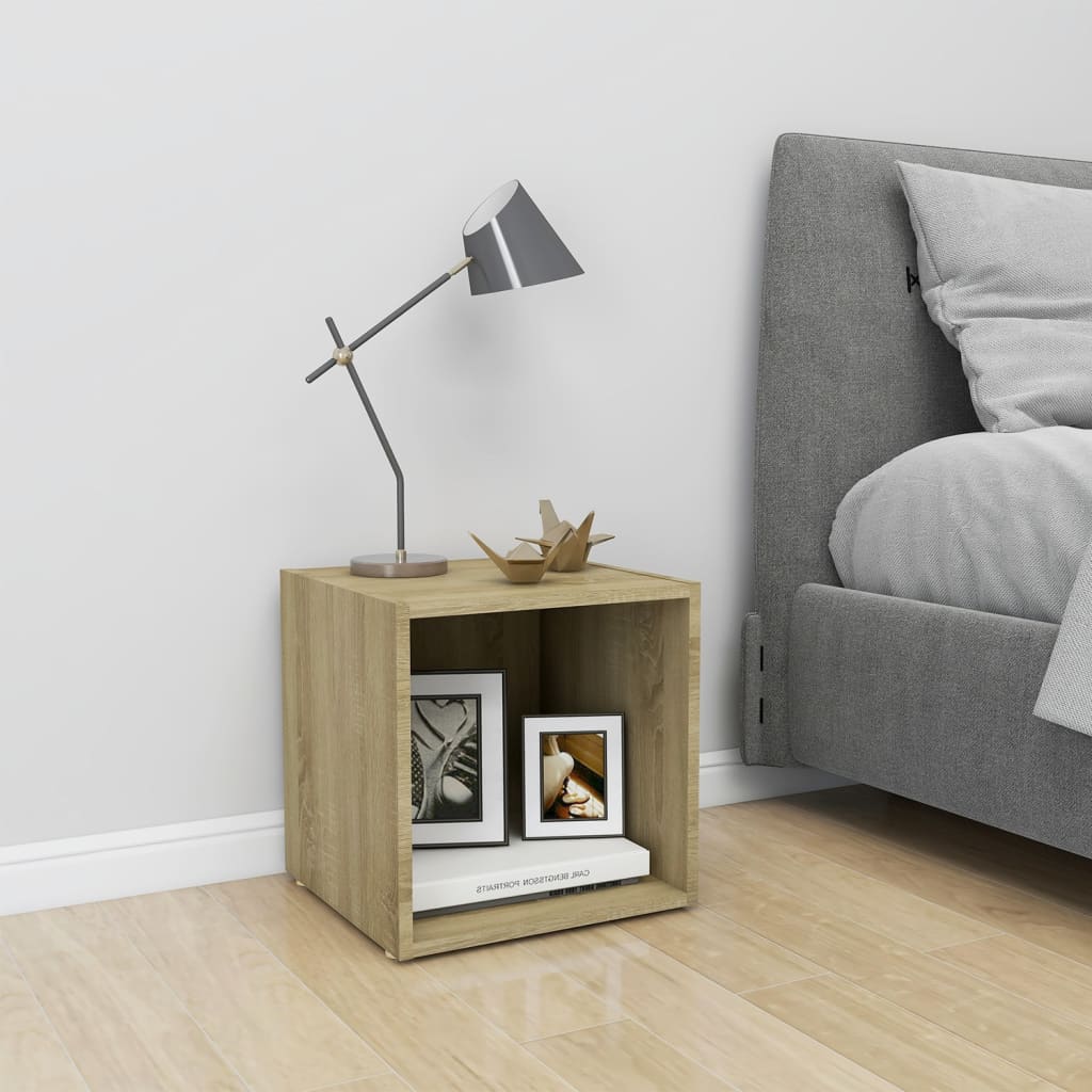 vidaXL Comodă TV, stejar sonoma, 37x35x37 cm, lemn prelucrat vidaXL Comodă TV, stejar sonoma, 37x35x37 cm, lemn prelucrat