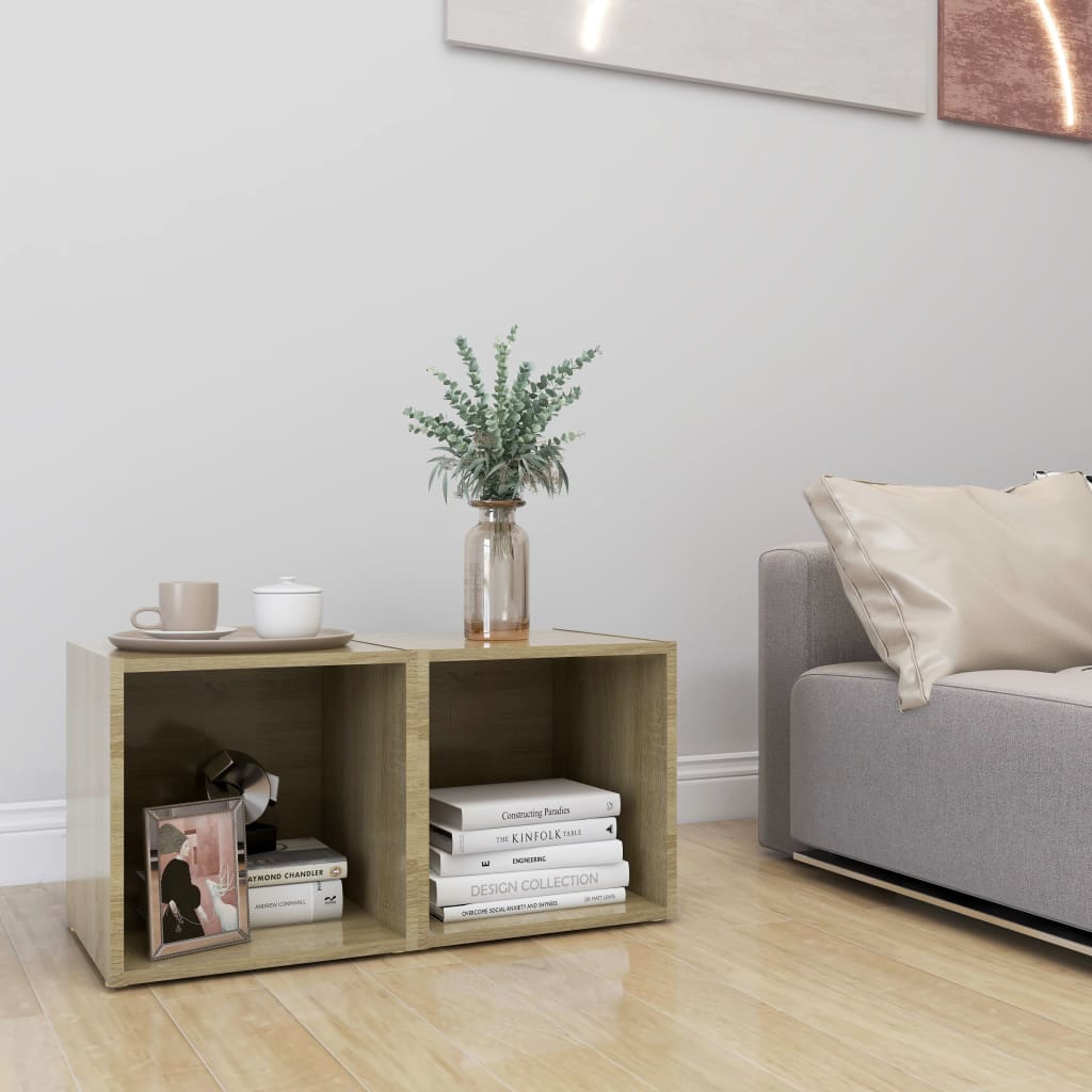 vidaXL Comode TV, 2 buc., stejar sonoma, 37x35x37 cm, PAL