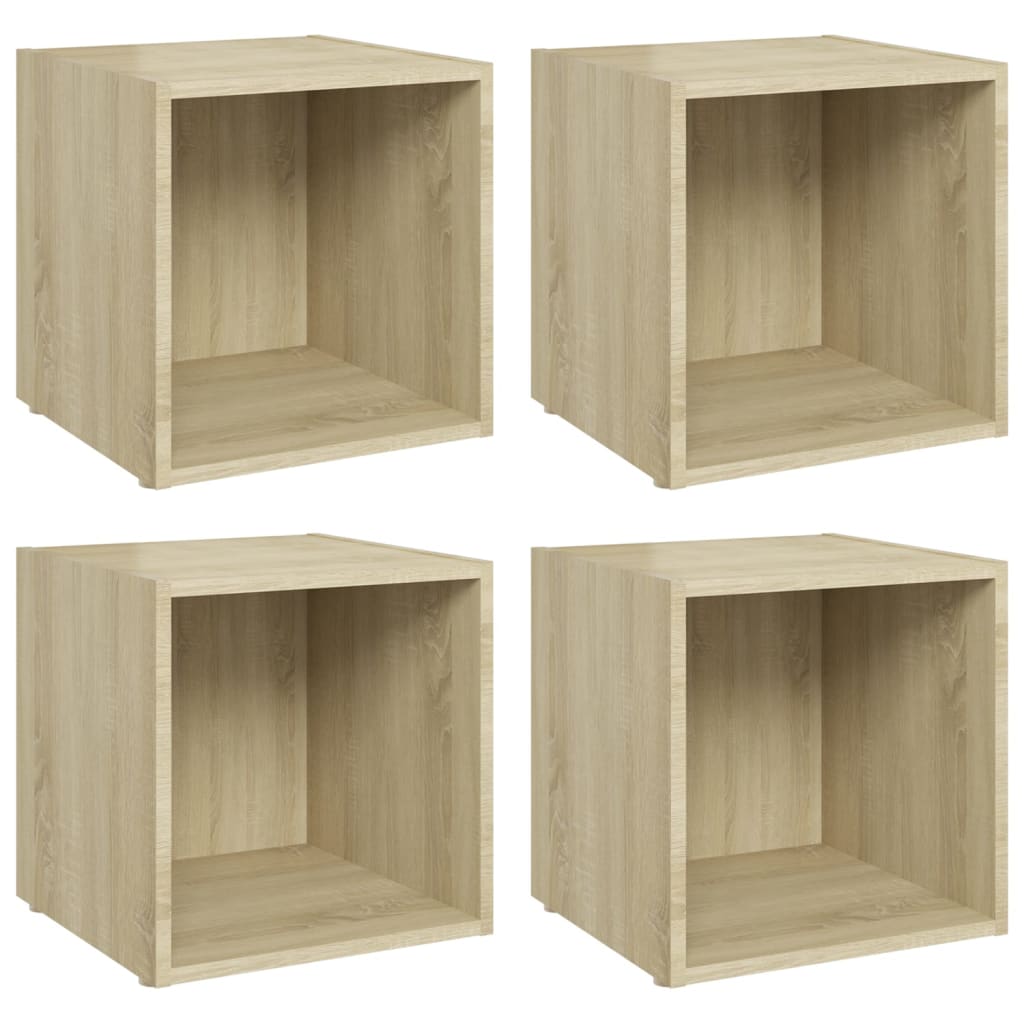 vidaXL Comode TV, 4 buc., stejar sonoma, 37x35x37 cm, PAL