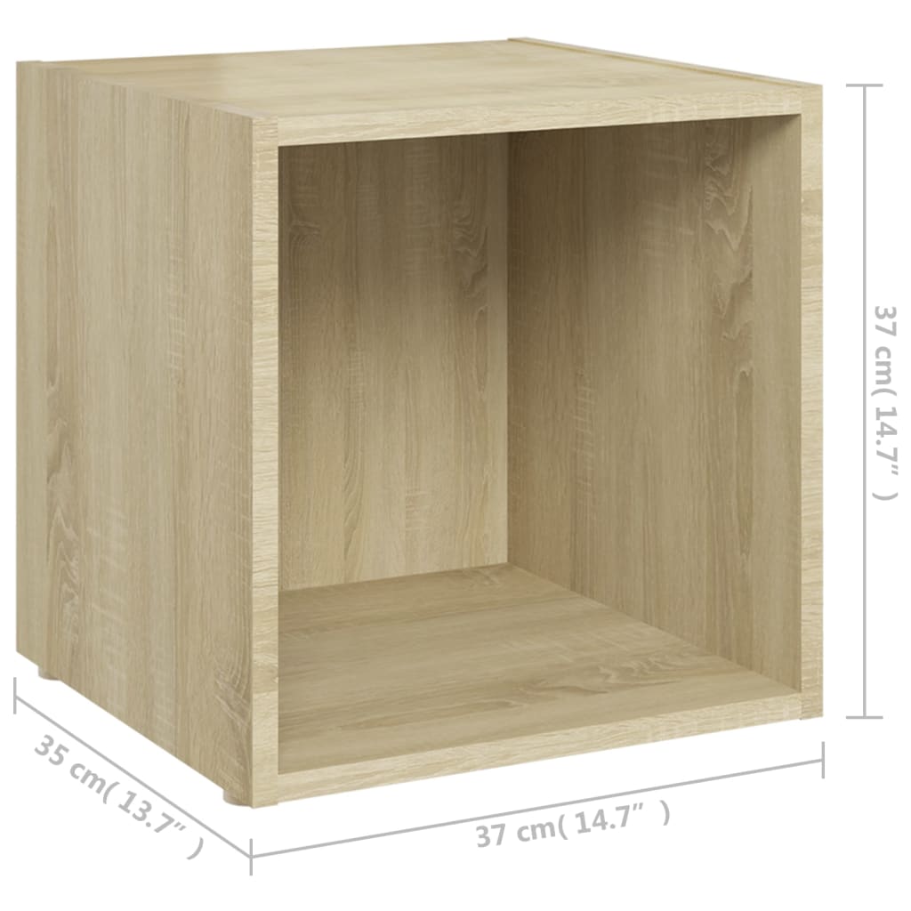 vidaXL Comode TV, 4 buc., stejar sonoma, 37x35x37 cm, PAL