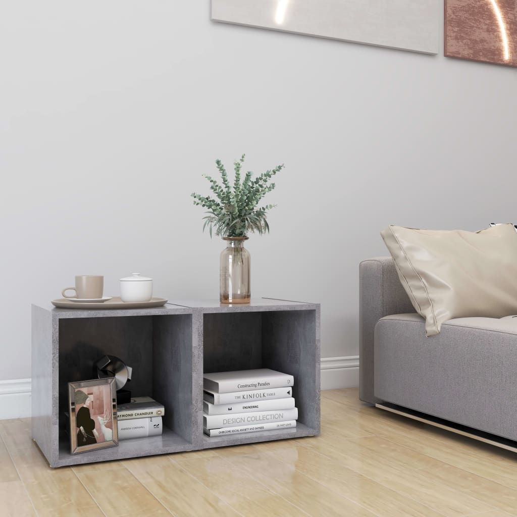 vidaXL Comode TV, 2 buc., gri beton, 37x35x37 cm, PAL