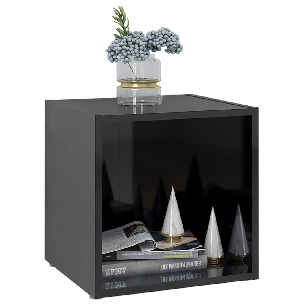 vidaXL Comode TV, 4 buc., negru extralucios, 37x35x37 cm, PAL
