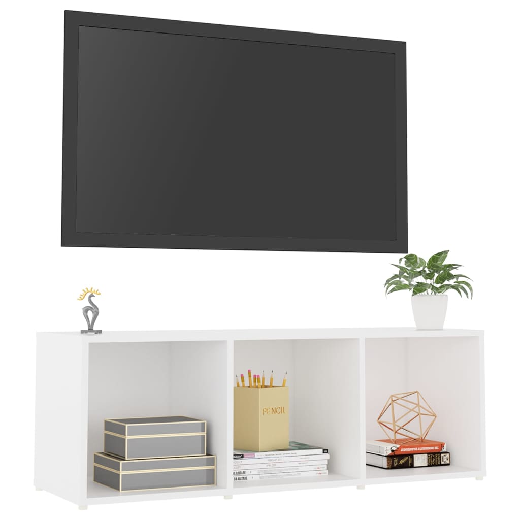 vidaXL Comodă TV, alb, 107x35x37 cm, PAL vidaXL Comodă TV, alb, 107x35x37 cm, PAL