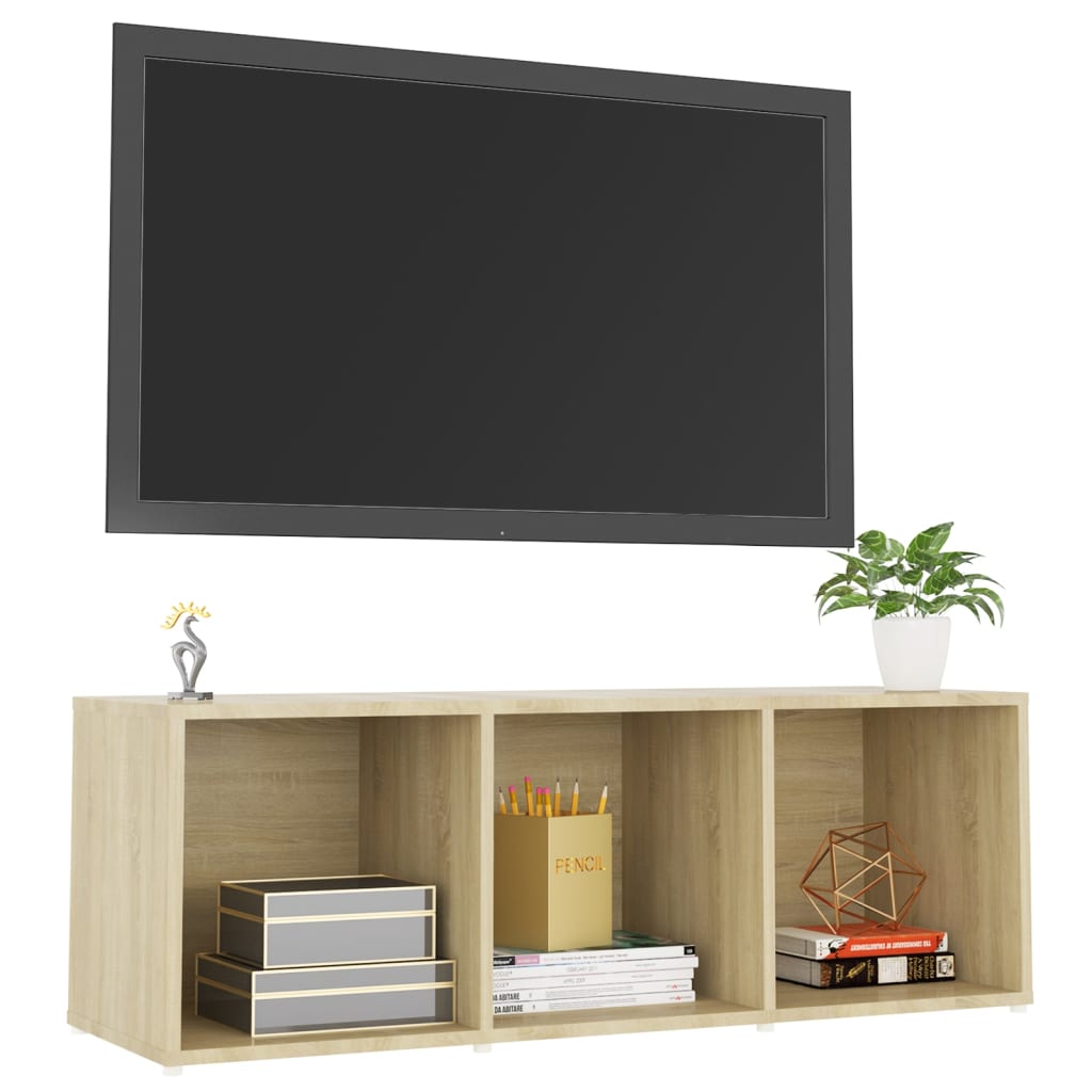 vidaXL Comodă TV, stejar sonoma, 107x35x37 cm, PAL vidaXL Comodă TV, stejar sonoma, 107x35x37 cm, PAL