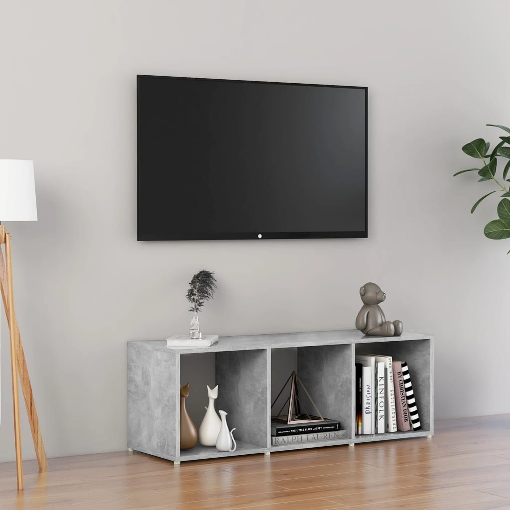 vidaXL Comodă TV, gri beton, 107x35x37 cm, PAL vidaXL Comodă TV, gri beton, 107x35x37 cm, PAL