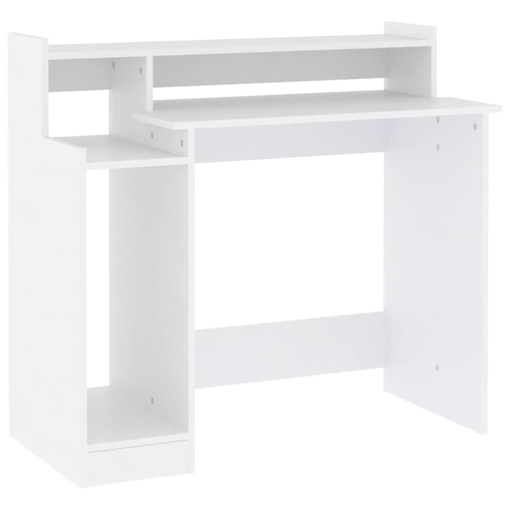 vidaXL Birou cu lumini LED, alb, 97x90x45 cm lemn compozit vidaXL Birou cu lumini LED, alb, 97x90x45 cm lemn compozit