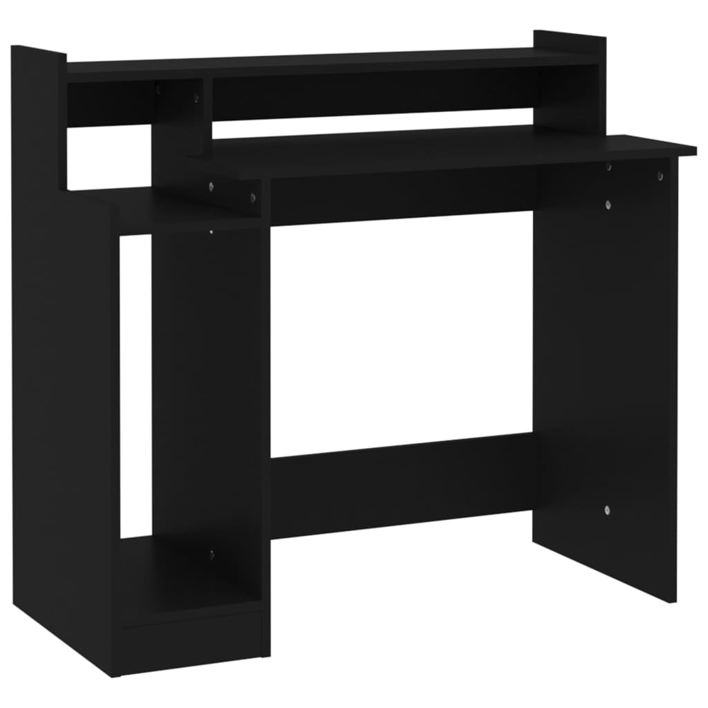 vidaXL Birou cu lumini LED, negru, 97x45x90 cm, lemn prelucrat vidaXL Birou cu lumini LED, negru, 97x45x90 cm, lemn prelucrat