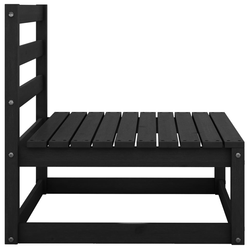 vidaXL Canapele de mijloc de grădină, 2 buc., negru, lemn masiv de pin vidaXL Canapele de mijloc de grădină, 2 buc., negru, lemn masiv de pin