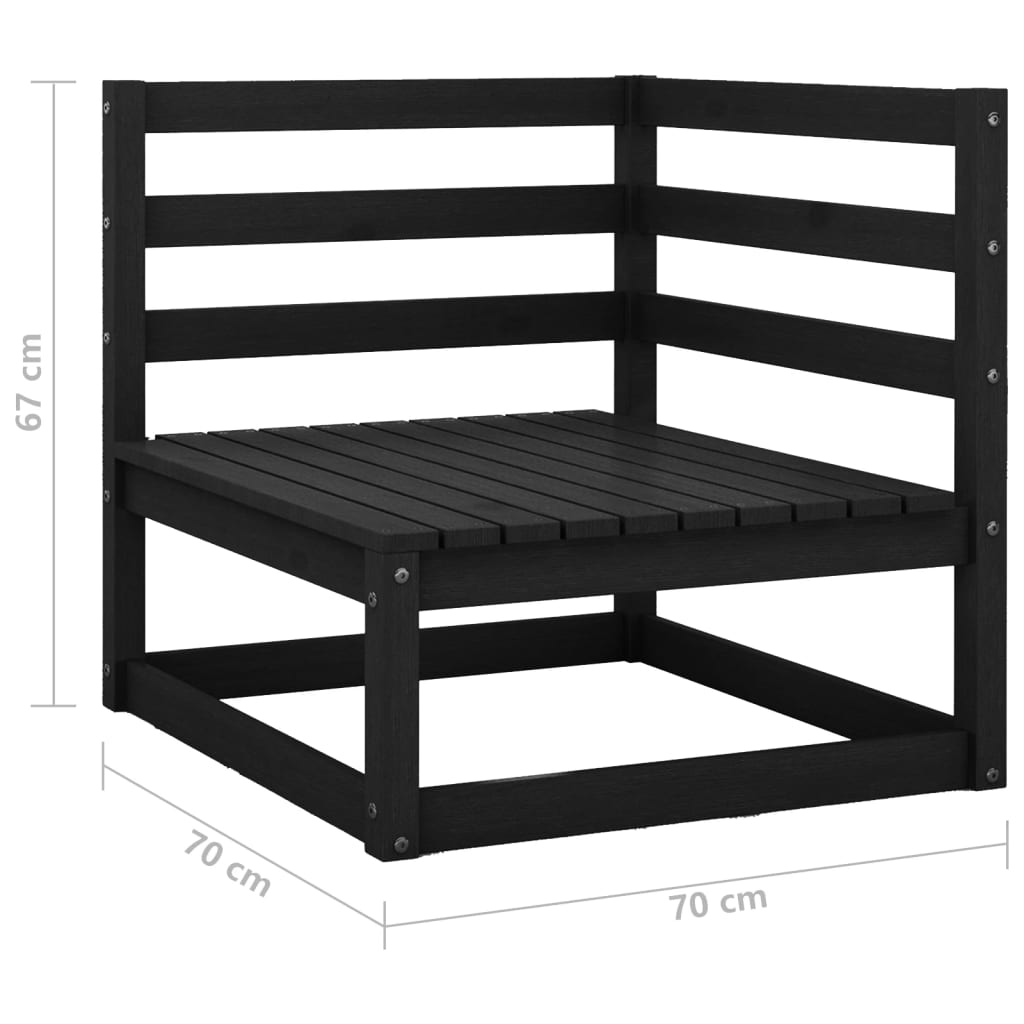 vidaXL Set mobilier de grădină, 2 piese, negru, lemn masiv de pin vidaXL Set mobilier de grădină, 2 piese, negru, lemn masiv de pin