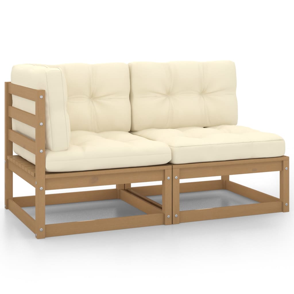 vidaXL Set mobilier grădină&perne 2 piese, maro miere lemn masiv pin vidaXL Set mobilier grădină&perne 2 piese, maro miere lemn masiv pin