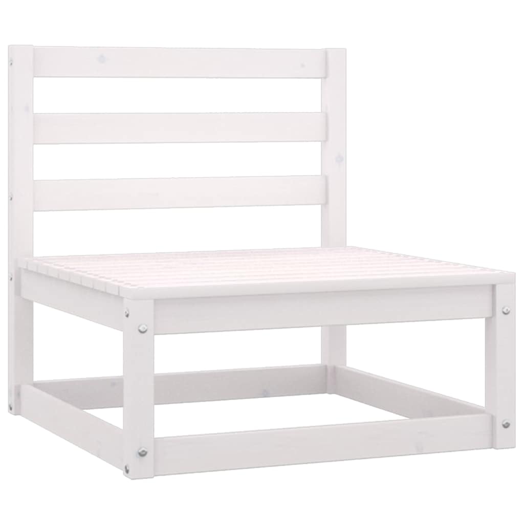 vidaXL Set mobilier de grădină cu perne, 3 piese, alb, lemn masiv pin vidaXL Set mobilier de grădină cu perne, 3 piese, alb, lemn masiv pin