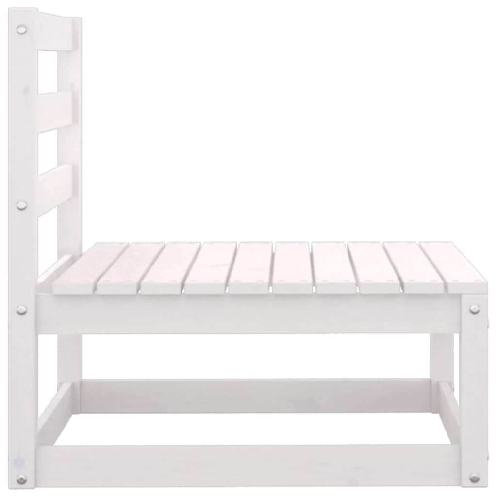 vidaXL Set mobilier de grădină cu perne, 3 piese, alb, lemn masiv pin vidaXL Set mobilier de grădină cu perne, 3 piese, alb, lemn masiv pin
