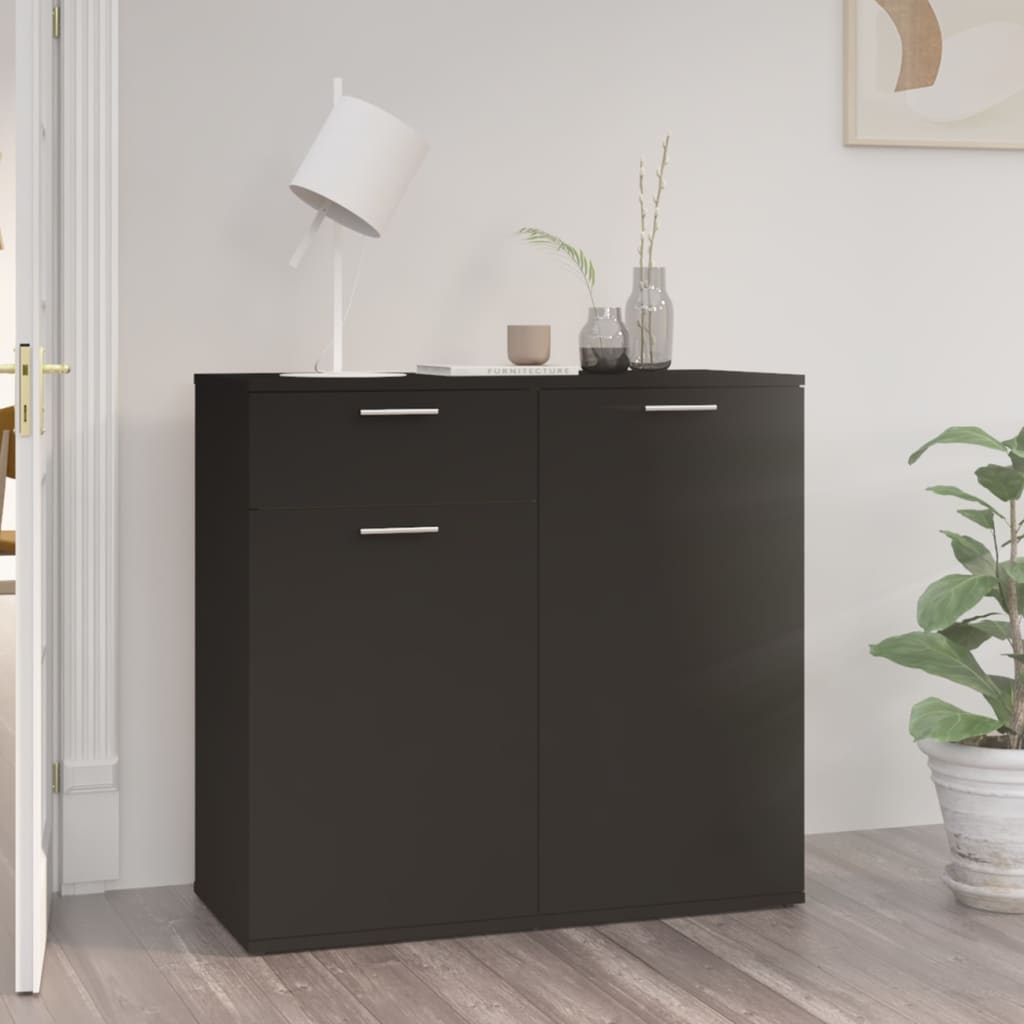 vidaXL Servantă, negru, 80x36 x75 cm, PAL