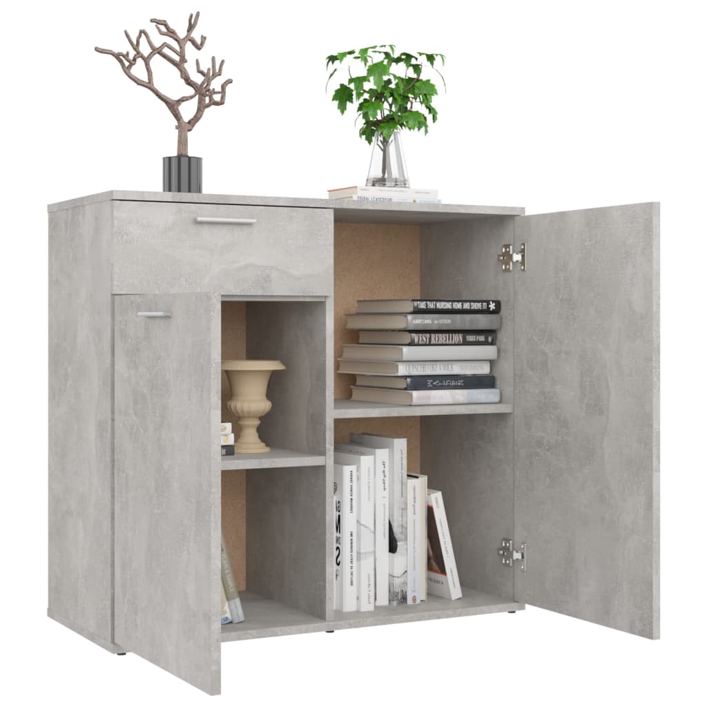 vidaXL Servantă, gri beton, 80x36x75 cm, PAL vidaXL Servantă, gri beton, 80x36x75 cm, PAL