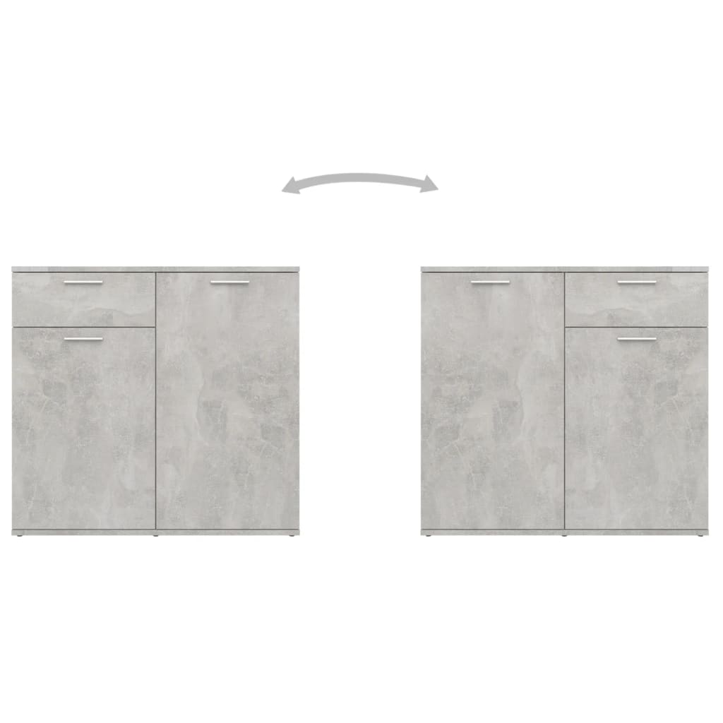 vidaXL Servantă, gri beton, 80x36x75 cm, PAL vidaXL Servantă, gri beton, 80x36x75 cm, PAL