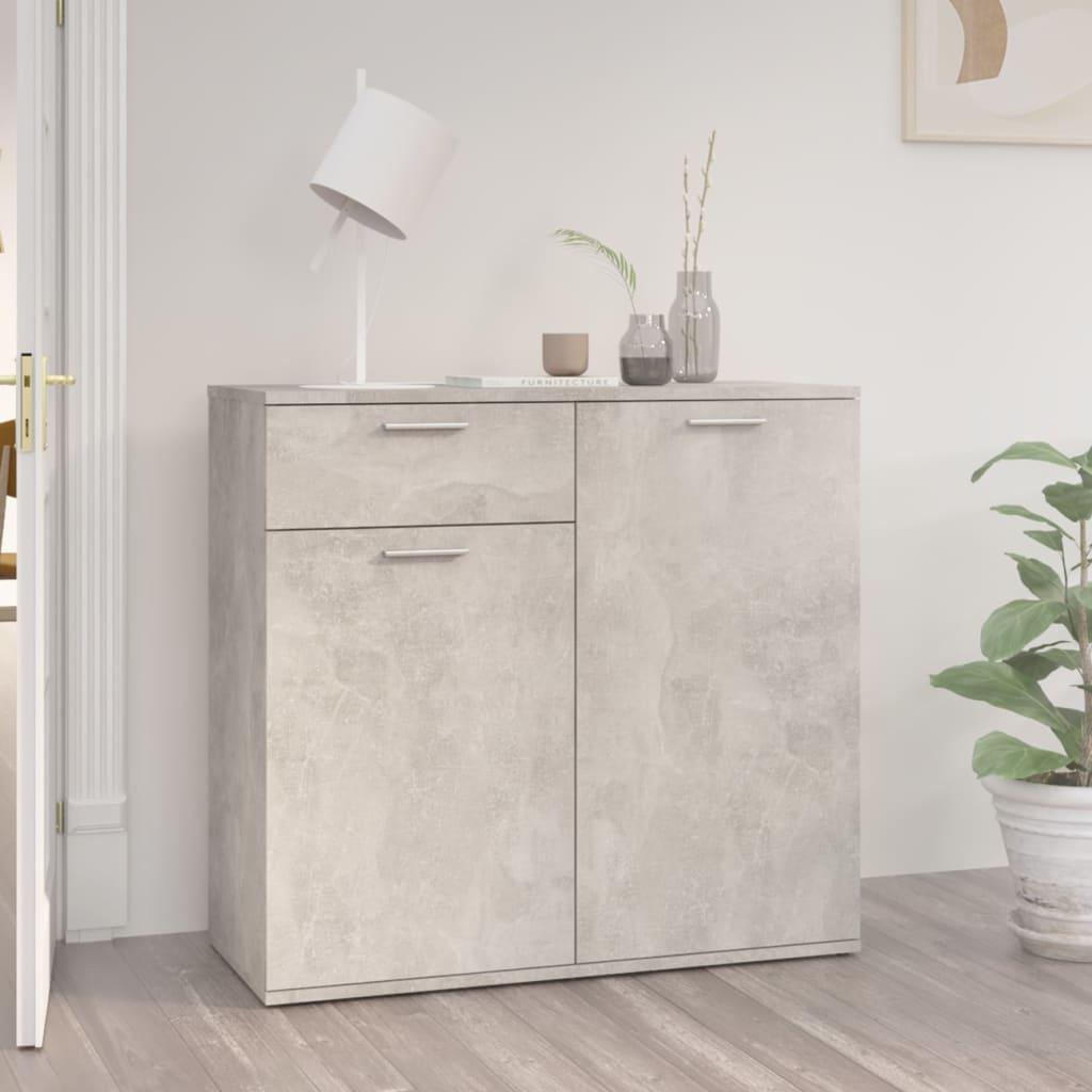 vidaXL Servantă, gri beton, 80x36x75 cm, PAL vidaXL Servantă, gri beton, 80x36x75 cm, PAL