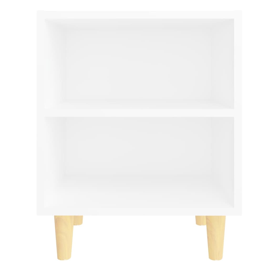 vidaXL Noptieră cu picioare din lemn masiv, alb, 40x30x50 cm vidaXL Noptieră cu picioare din lemn masiv, alb, 40x30x50 cm