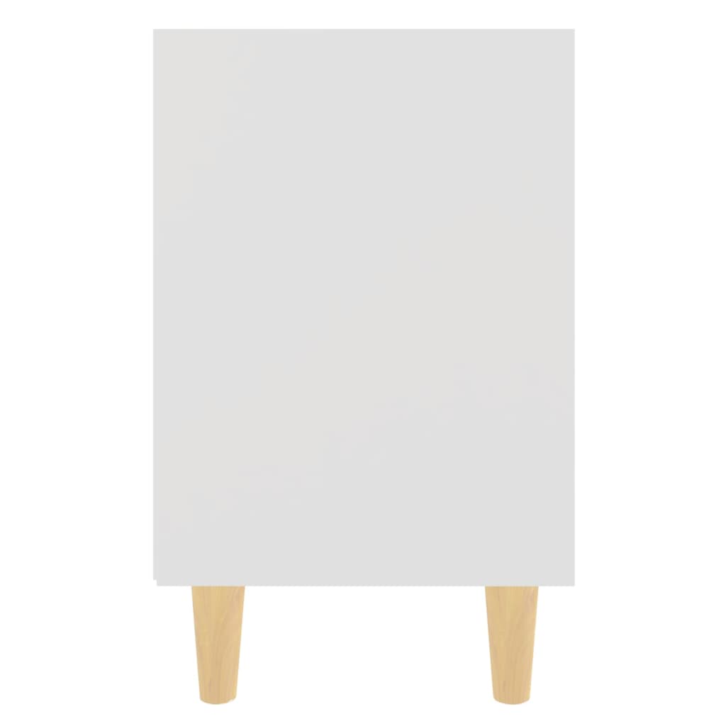 vidaXL Noptieră cu picioare din lemn masiv, alb, 40x30x50 cm vidaXL Noptieră cu picioare din lemn masiv, alb, 40x30x50 cm