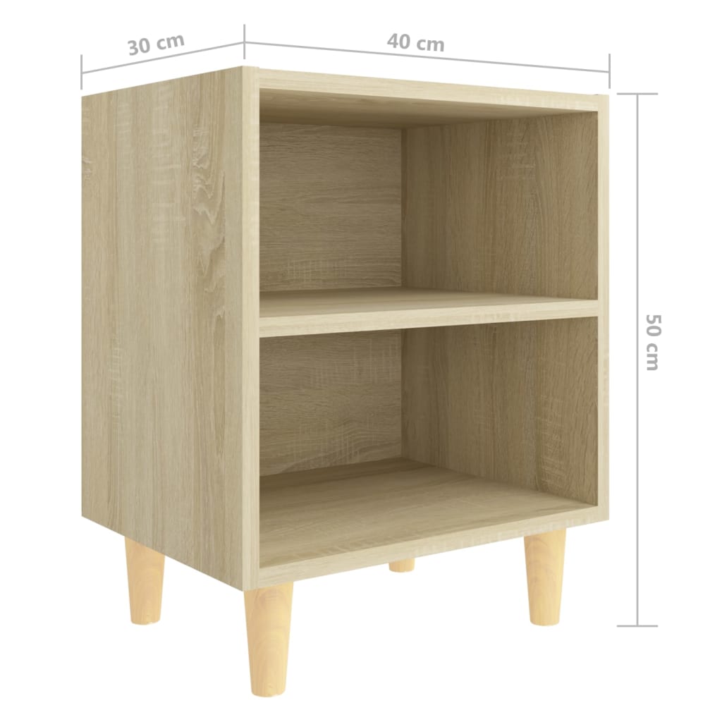 vidaXL Noptieră cu picioare din lemn masiv, stejar sonoma, 40x30x50 cm vidaXL Noptieră cu picioare din lemn masiv, stejar sonoma, 40x30x50 cm