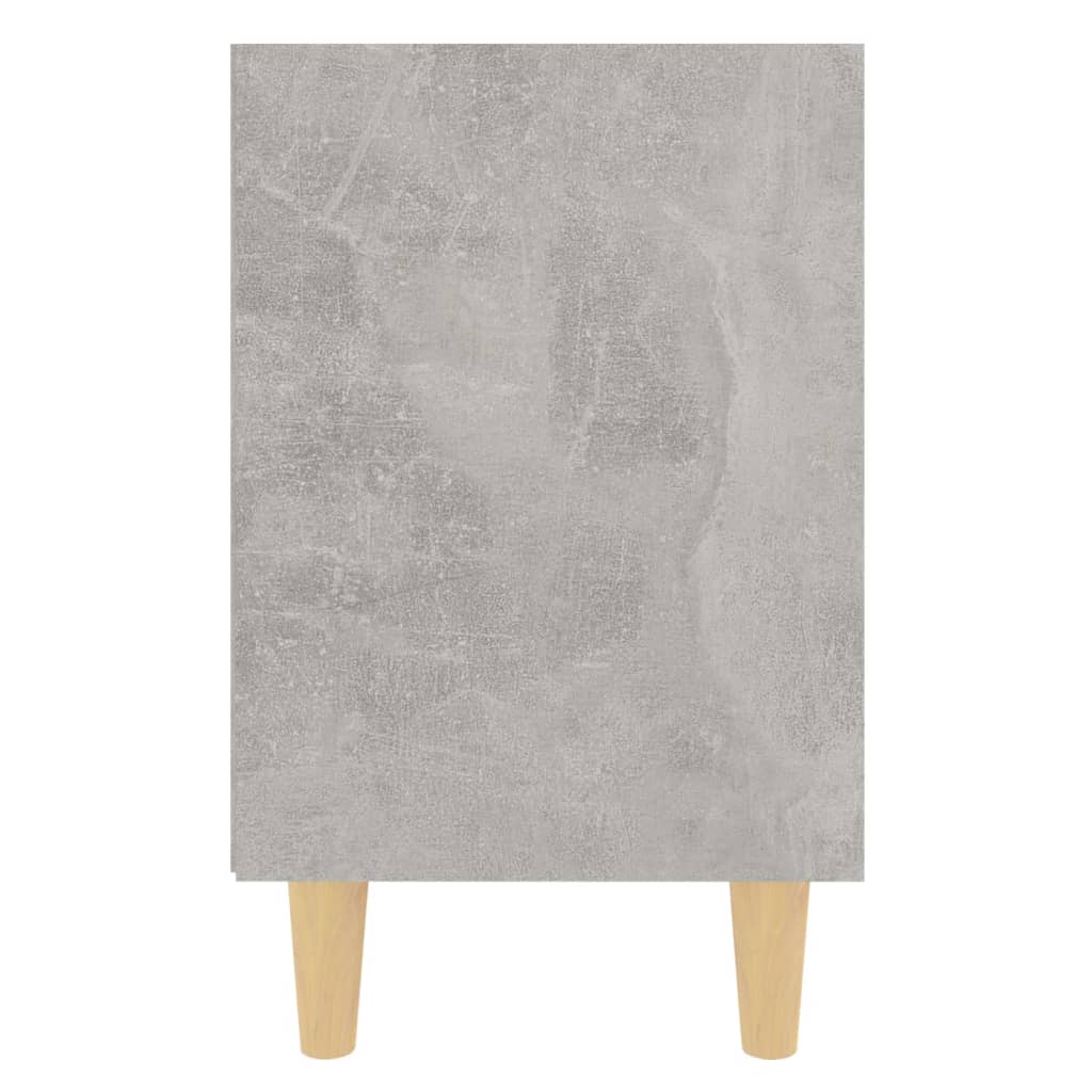 vidaXL Noptieră cu picioare din lemn masiv, gri beton, 40x30x50 cm vidaXL Noptieră cu picioare din lemn masiv, gri beton, 40x30x50 cm