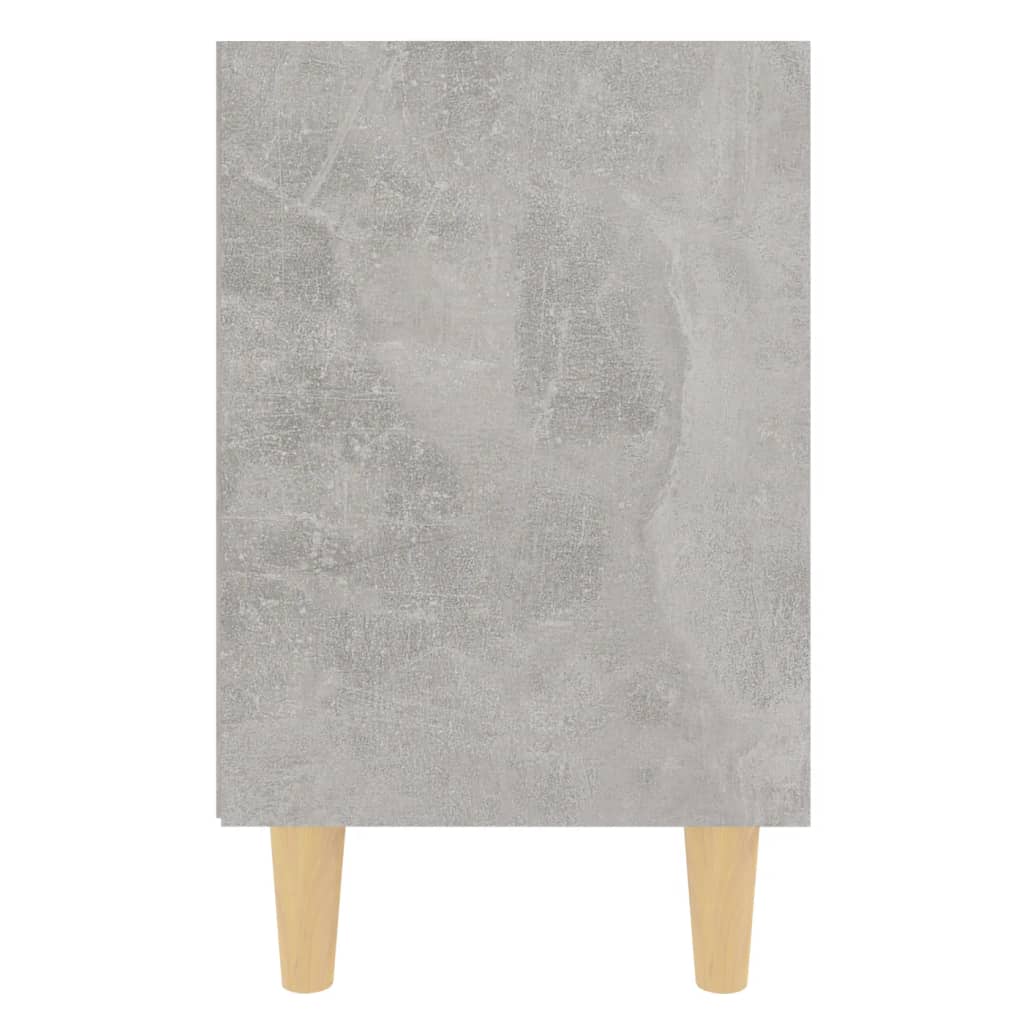vidaXL Noptiere cu picioare din lemn masiv, 2 buc., gri beton, 40x30x50 cm