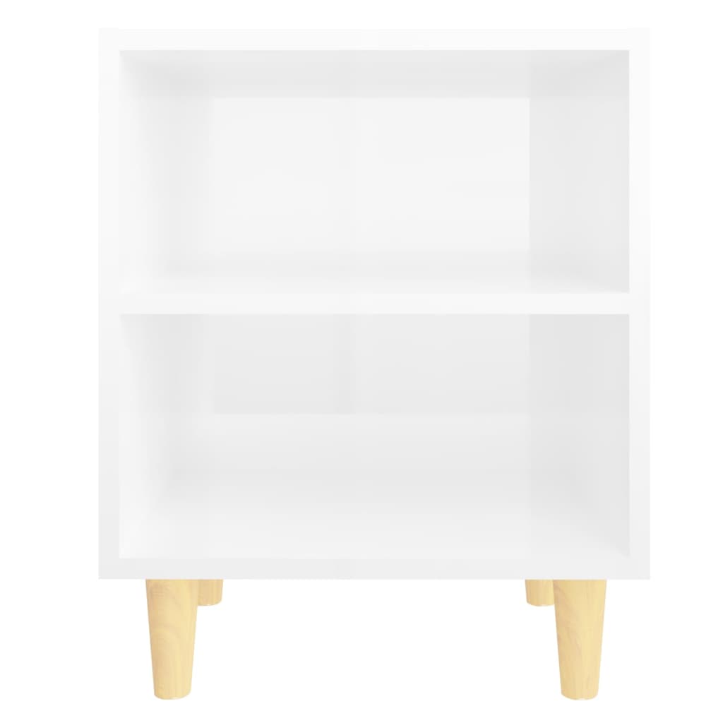 vidaXL Noptiere cu picioare lemn, 2 buc, alb extralucios, 40x30x50 cm vidaXL Noptiere cu picioare lemn, 2 buc, alb extralucios, 40x30x50 cm