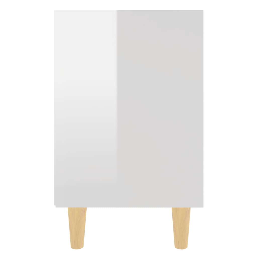 vidaXL Noptiere cu picioare lemn, 2 buc, alb extralucios, 40x30x50 cm vidaXL Noptiere cu picioare lemn, 2 buc, alb extralucios, 40x30x50 cm