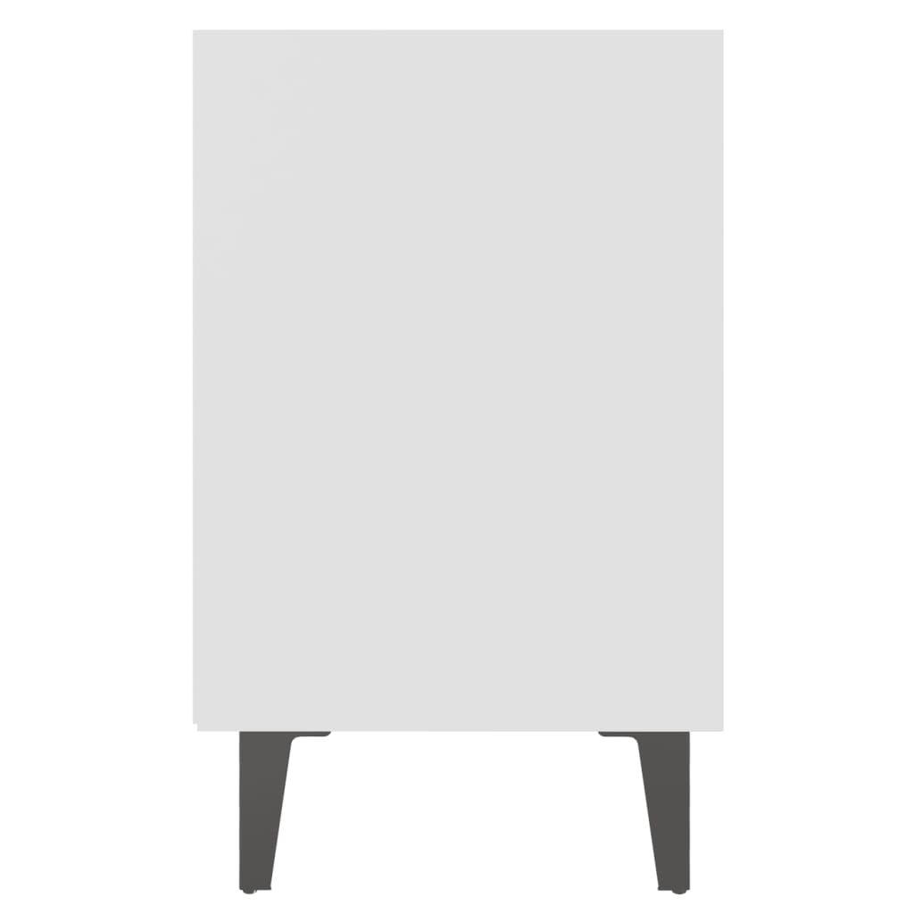 vidaXL Noptieră cu picioare metalice, alb, 40x30x50 cm vidaXL Noptieră cu picioare metalice, alb, 40x30x50 cm