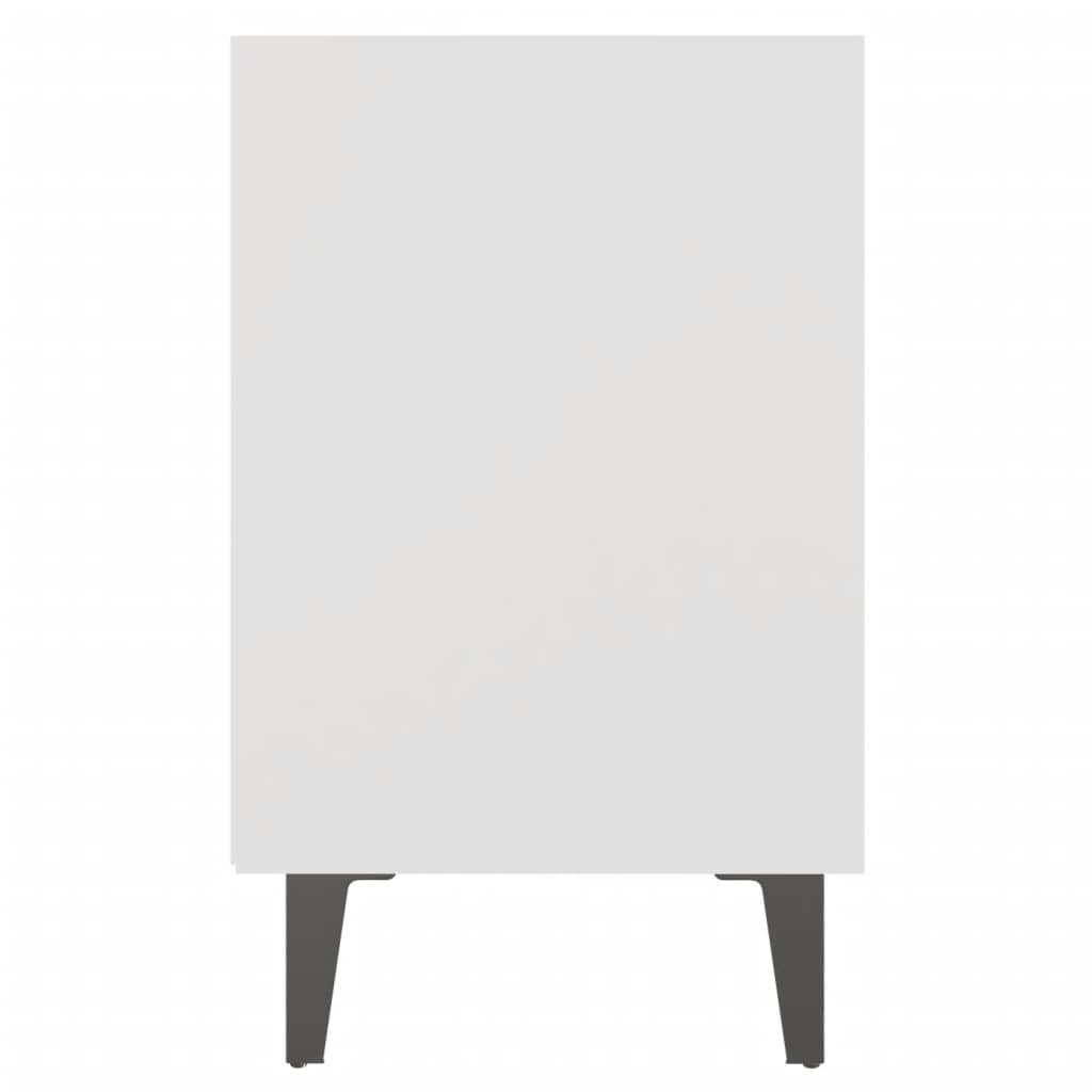 vidaXL Noptiere cu picioare metalice, 2 buc, alb, 40x30x50 cm