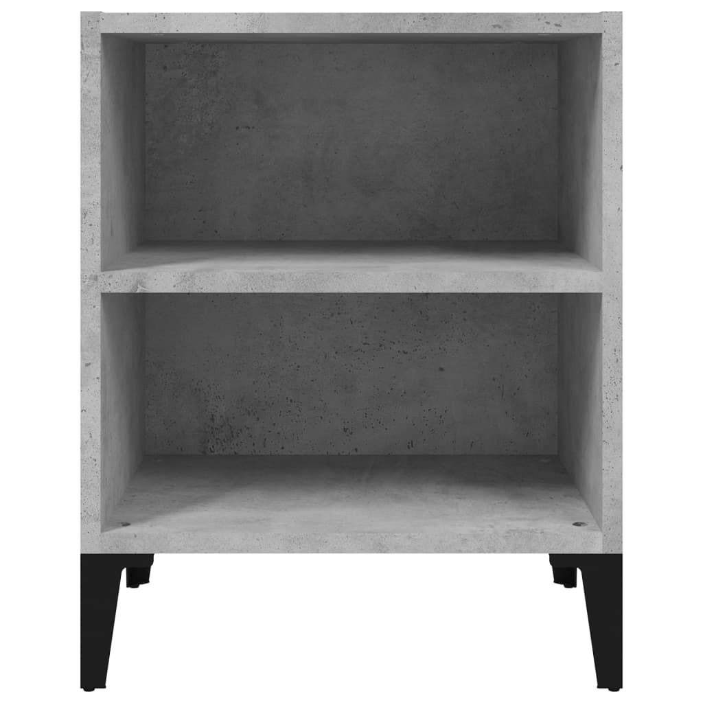 vidaXL Noptieră cu picioare metalice, gri beton, 40x30x50 cm