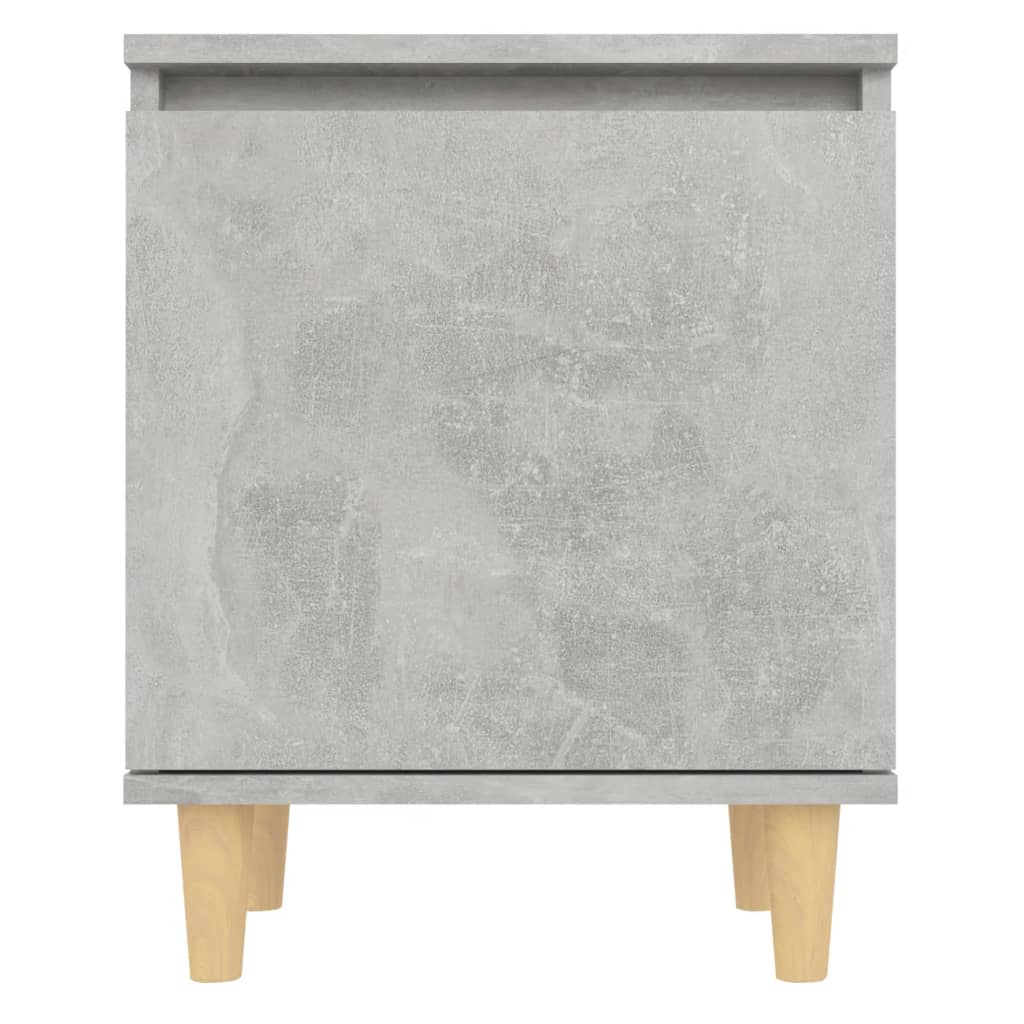 vidaXL Noptieră cu picioare din lemn masiv, gri beton, 40x30x50 cm vidaXL Noptieră cu picioare din lemn masiv, gri beton, 40x30x50 cm