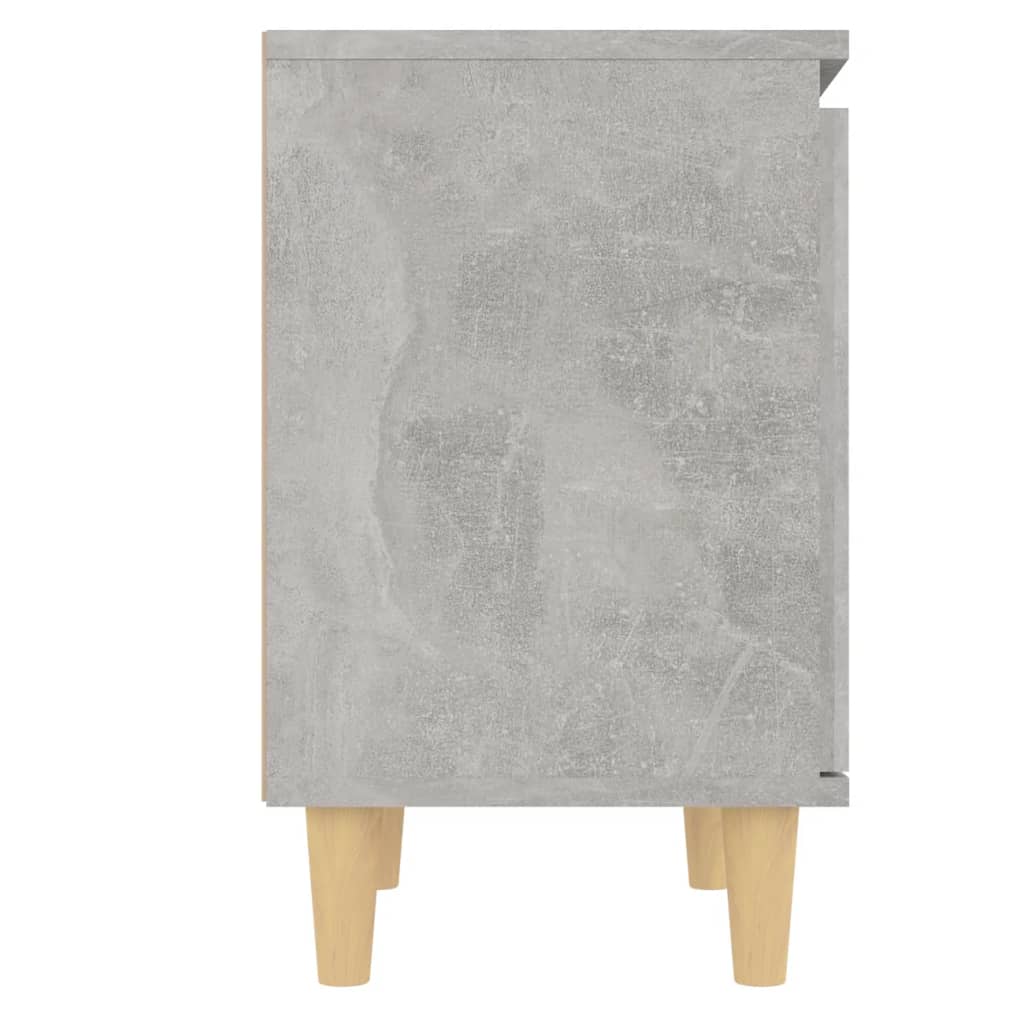 vidaXL Noptieră cu picioare din lemn masiv, gri beton, 40x30x50 cm vidaXL Noptieră cu picioare din lemn masiv, gri beton, 40x30x50 cm