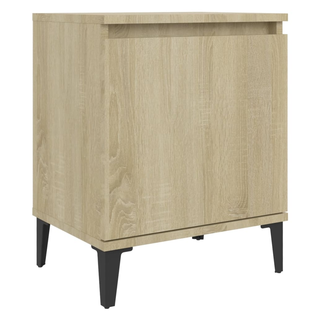 vidaXL Noptieră cu picioare metal, stejar sonoma, 40x30x50 cm vidaXL Noptieră cu picioare metal, stejar sonoma, 40x30x50 cm