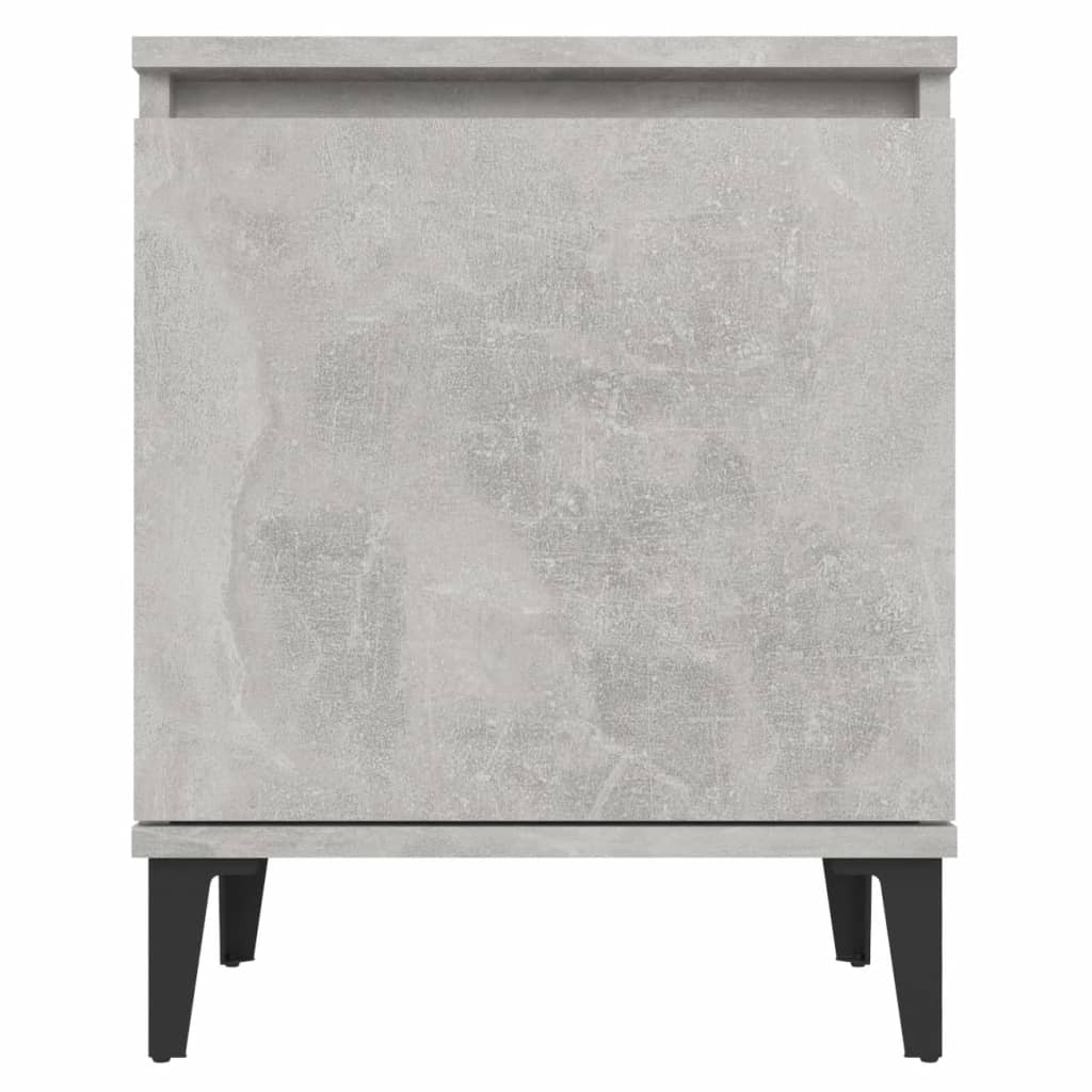 vidaXL Noptieră cu picioare metalice, gri beton, 40x30x50 cm
