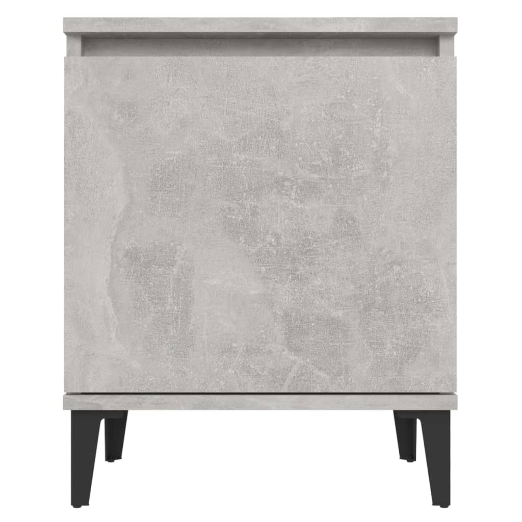 vidaXL Noptiere cu picioare metalice, gri beton, 40x30x50 cm