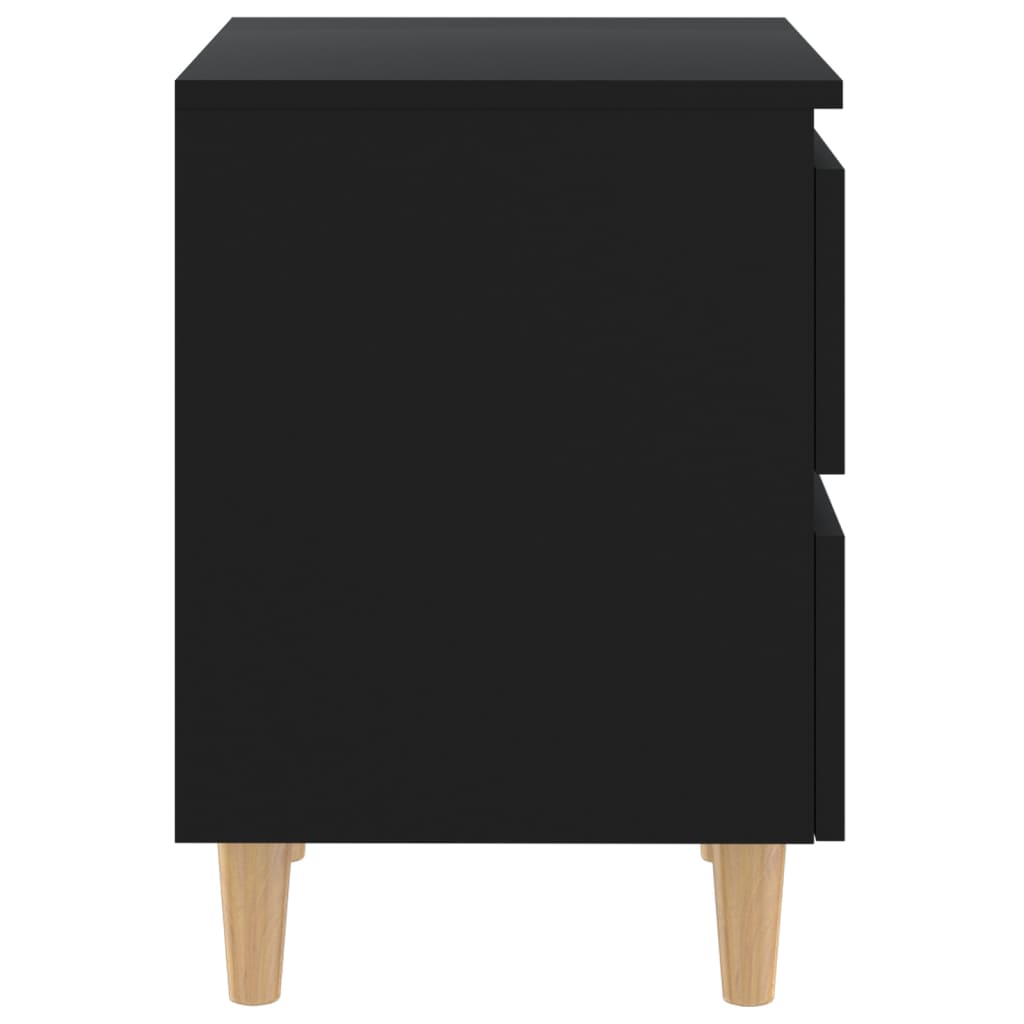vidaXL Noptieră cu picioare lemn masiv pin, negru, 40x35x50 cm vidaXL Noptieră cu picioare lemn masiv pin, negru, 40x35x50 cm