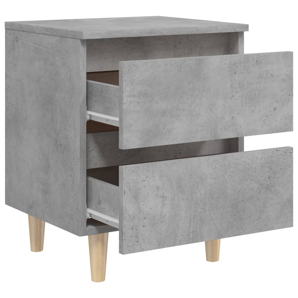 vidaXL Noptieră cu picioare din lemn masiv pin, gri beton, 40x35x50 cm vidaXL Noptieră cu picioare din lemn masiv pin, gri beton, 40x35x50 cm