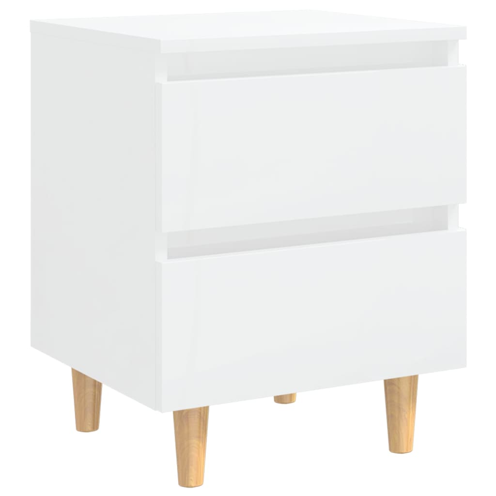 vidaXL Noptieră & picioare lemn masiv pin alb extralucios 40x35x50 cm vidaXL Noptieră & picioare lemn masiv pin alb extralucios 40x35x50 cm