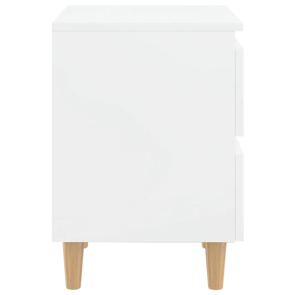 vidaXL Noptieră & picioare lemn masiv pin alb extralucios 40x35x50 cm vidaXL Noptieră & picioare lemn masiv pin alb extralucios 40x35x50 cm