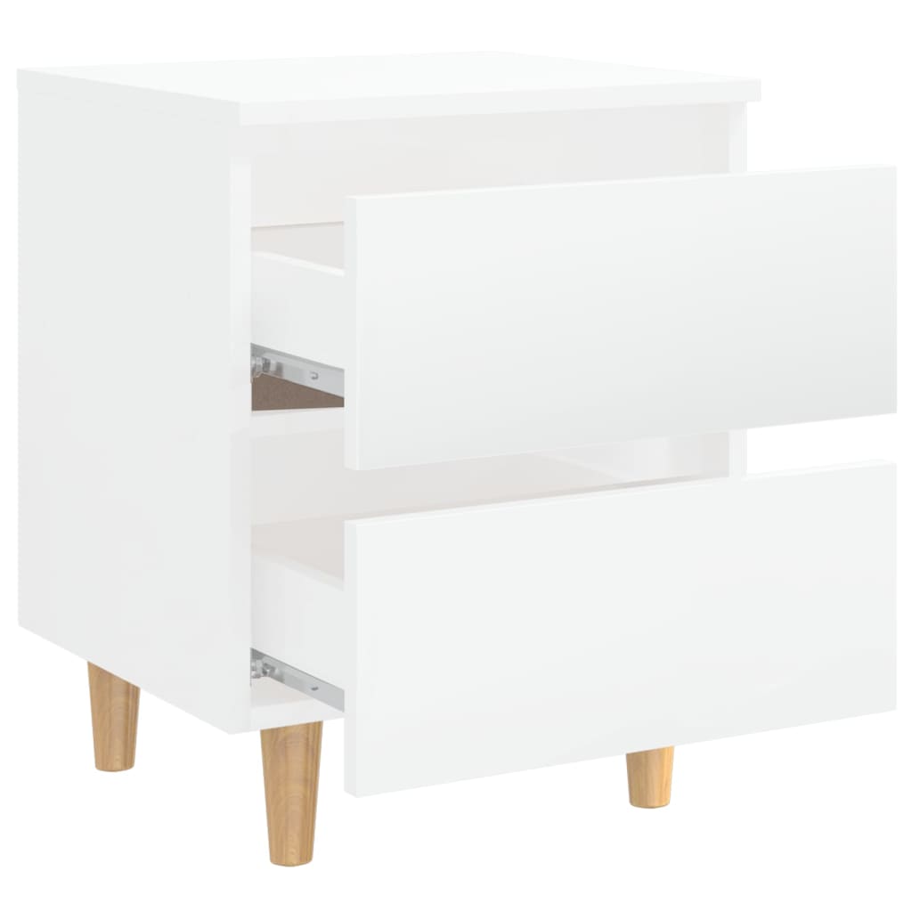vidaXL Noptieră & picioare lemn masiv pin alb extralucios 40x35x50 cm vidaXL Noptieră & picioare lemn masiv pin alb extralucios 40x35x50 cm