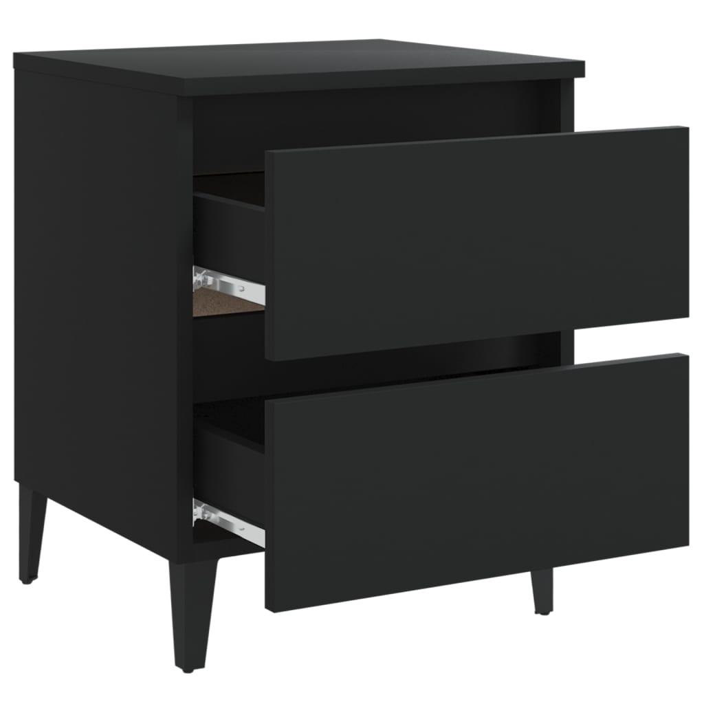 vidaXL Noptiere, 2 buc., negru, 40x35x50 cm, PAL vidaXL Noptiere, 2 buc., negru, 40x35x50 cm, PAL