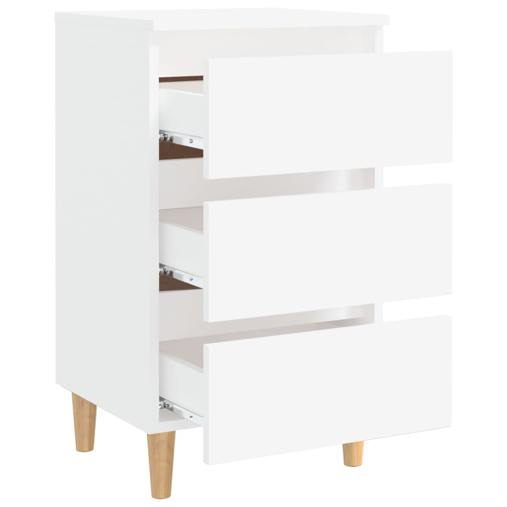 vidaXL Noptieră cu picioare lemn masiv, alb, 40x35x69 cm vidaXL Noptieră cu picioare lemn masiv, alb, 40x35x69 cm